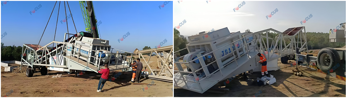 mobile concrete mixing plant